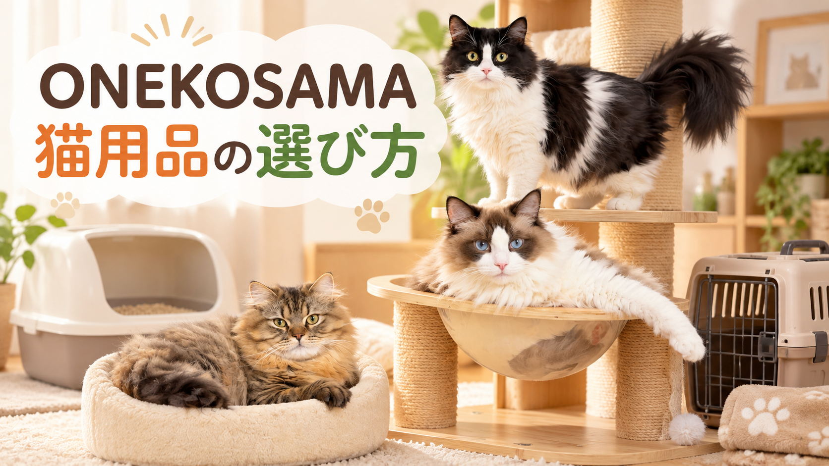 ONEKOSAMA猫用品の選び方と3匹の猫