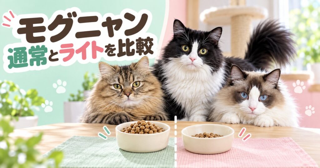 まふゆ・はるく・あきはとモグニャン通常版とライトを比較